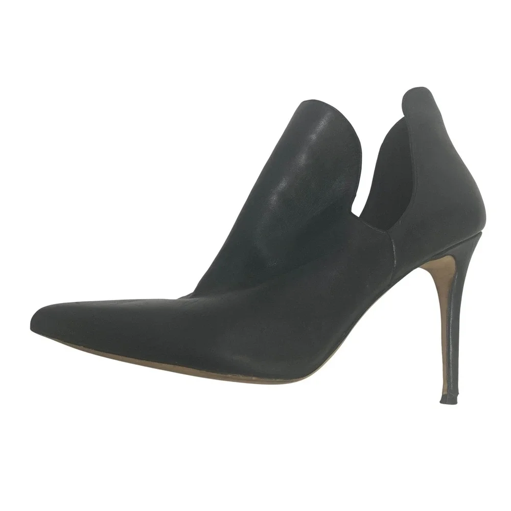 Aldo Black Leather Pointed Toe Stiletto Heel Shootie Booties Womens 8.5 US 39 EU